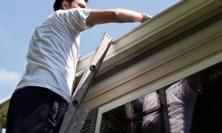 cleaning gutters